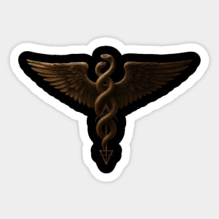 Serpent of Duality - Alchemical Rod of Asclepius, Hermetic Wisdom, Caduceus Knowledge Sticker